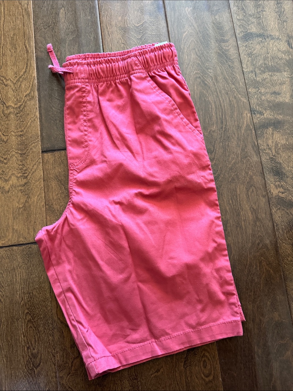 Kids Elastic-Waist Coral Red Shorts